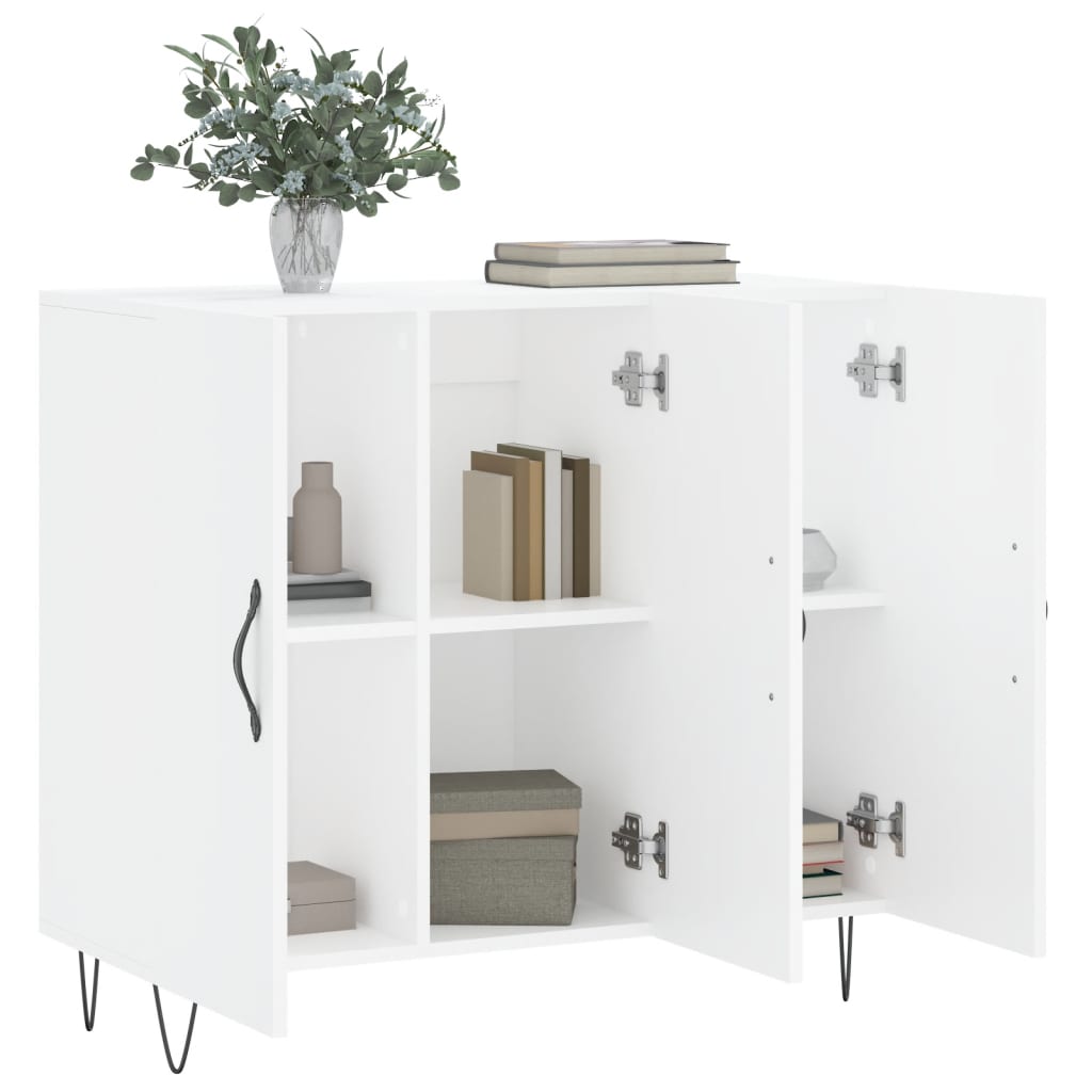 Skjenk hvit 90x34x80 cm konstruert tre