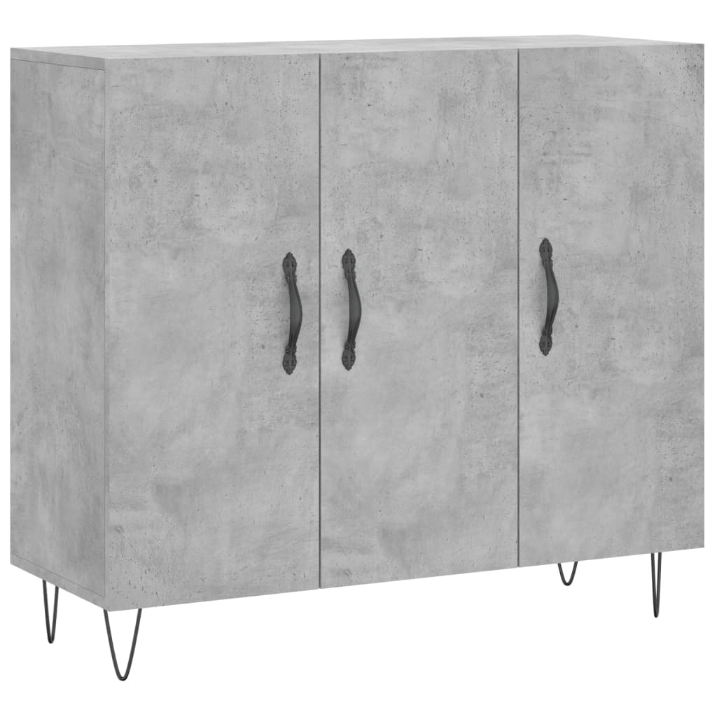 Skjenk betonggrå 90x34x80 cm konstruert tre