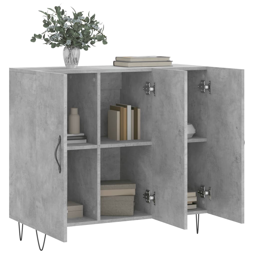 Skjenk betonggrå 90x34x80 cm konstruert tre