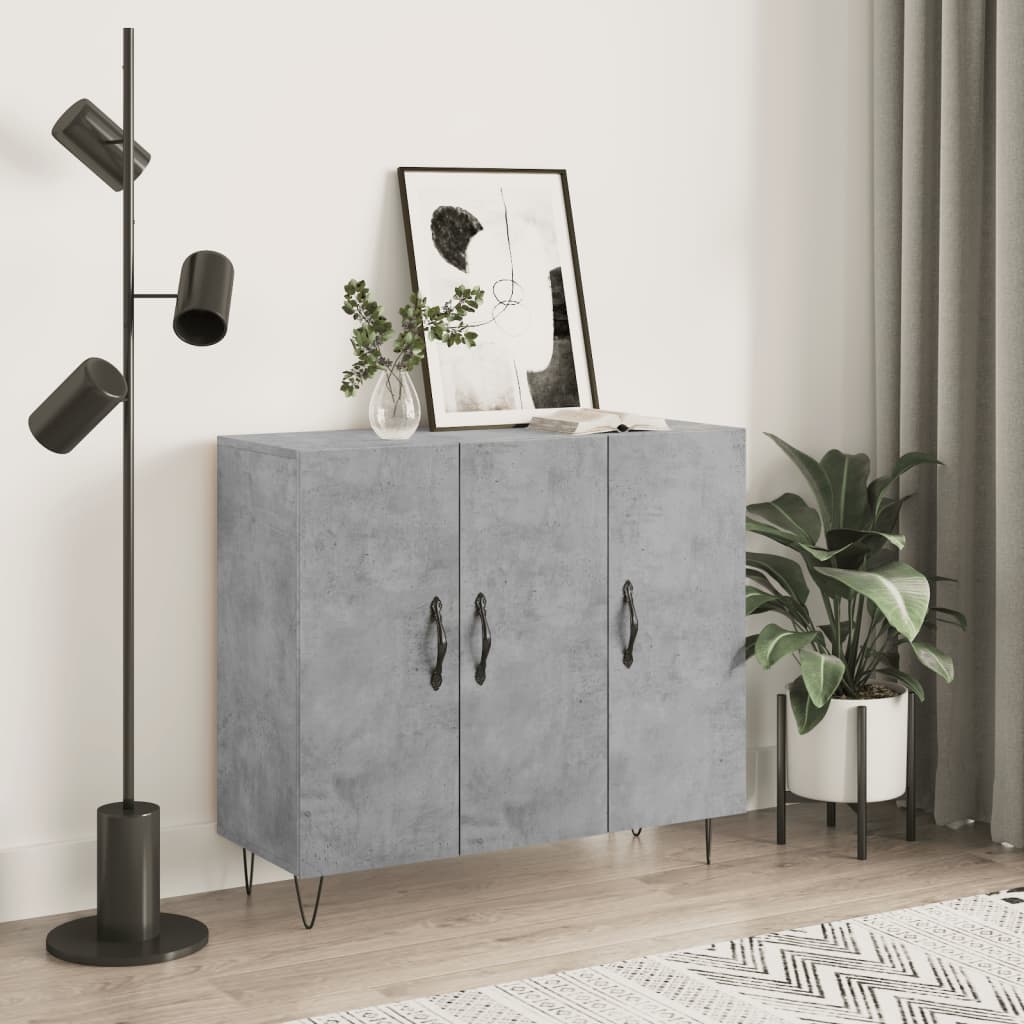 Skjenk betonggrå 90x34x80 cm konstruert tre
