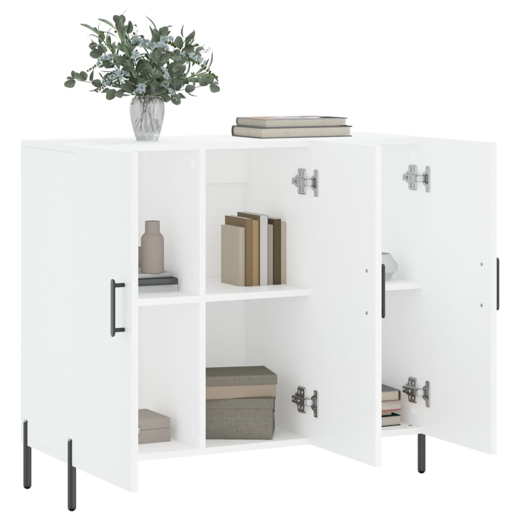 Skjenk hvit 90x34x80 cm konstruert tre