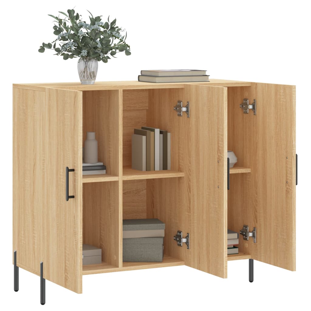 Skjenk sonoma eik 90x34x80 cm konstruert tre
