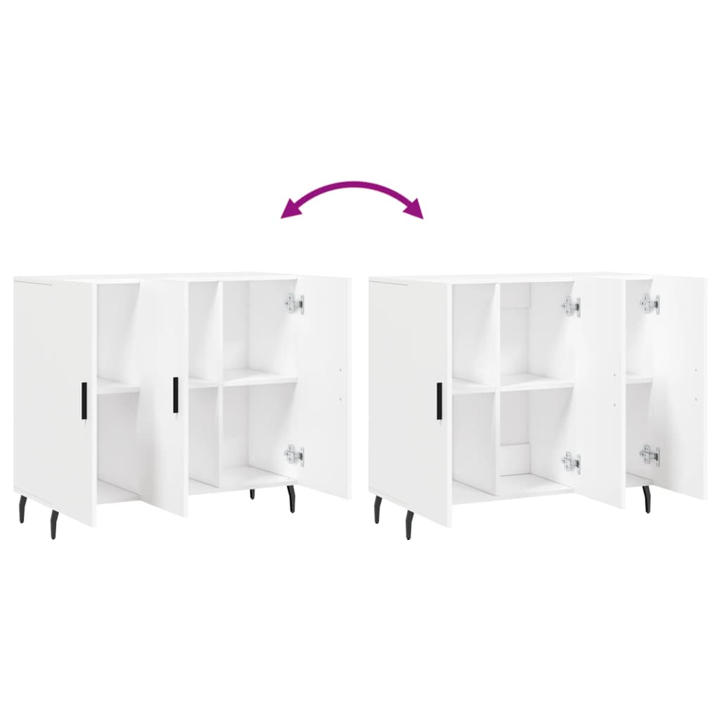 Skjenk hvit 90x34x80 cm konstruert tre