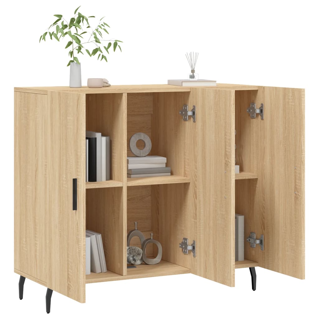 Skjenk sonoma eik 90x34x80 cm konstruert tre