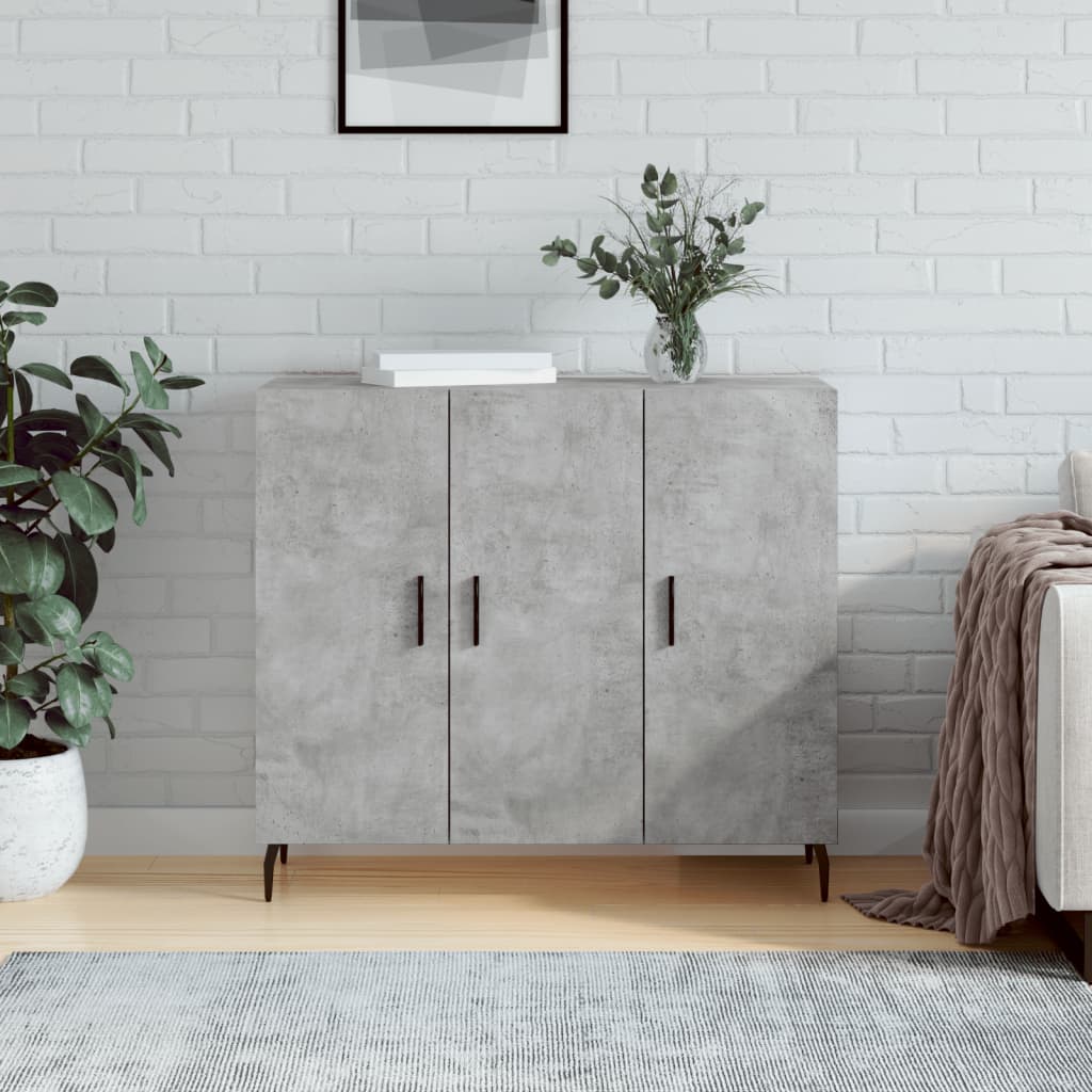 Skjenk betonggrå 90x34x80 cm konstruert tre