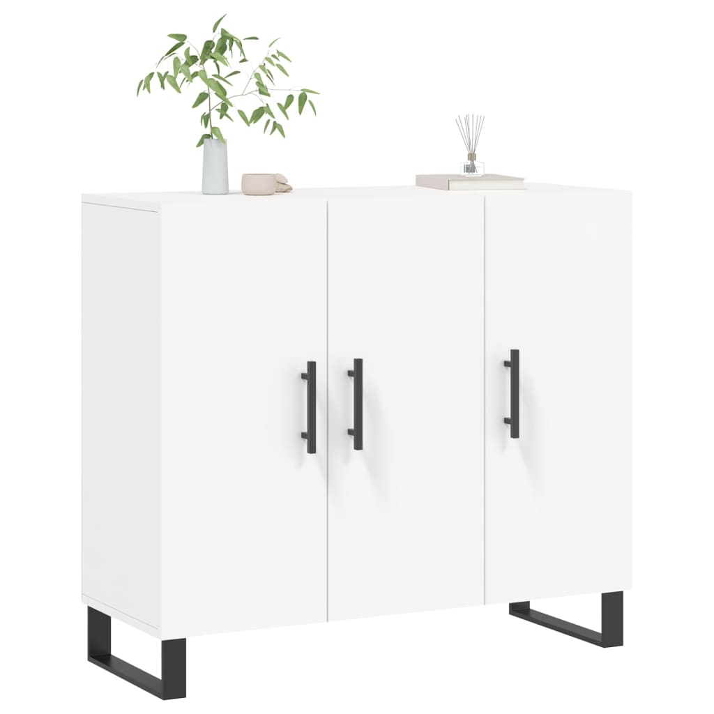 Skjenk hvit 90x34x80 cm konstruert tre