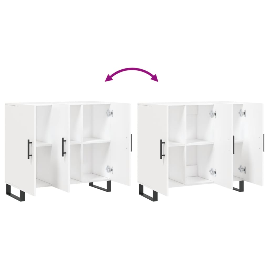 Skjenk hvit 90x34x80 cm konstruert tre