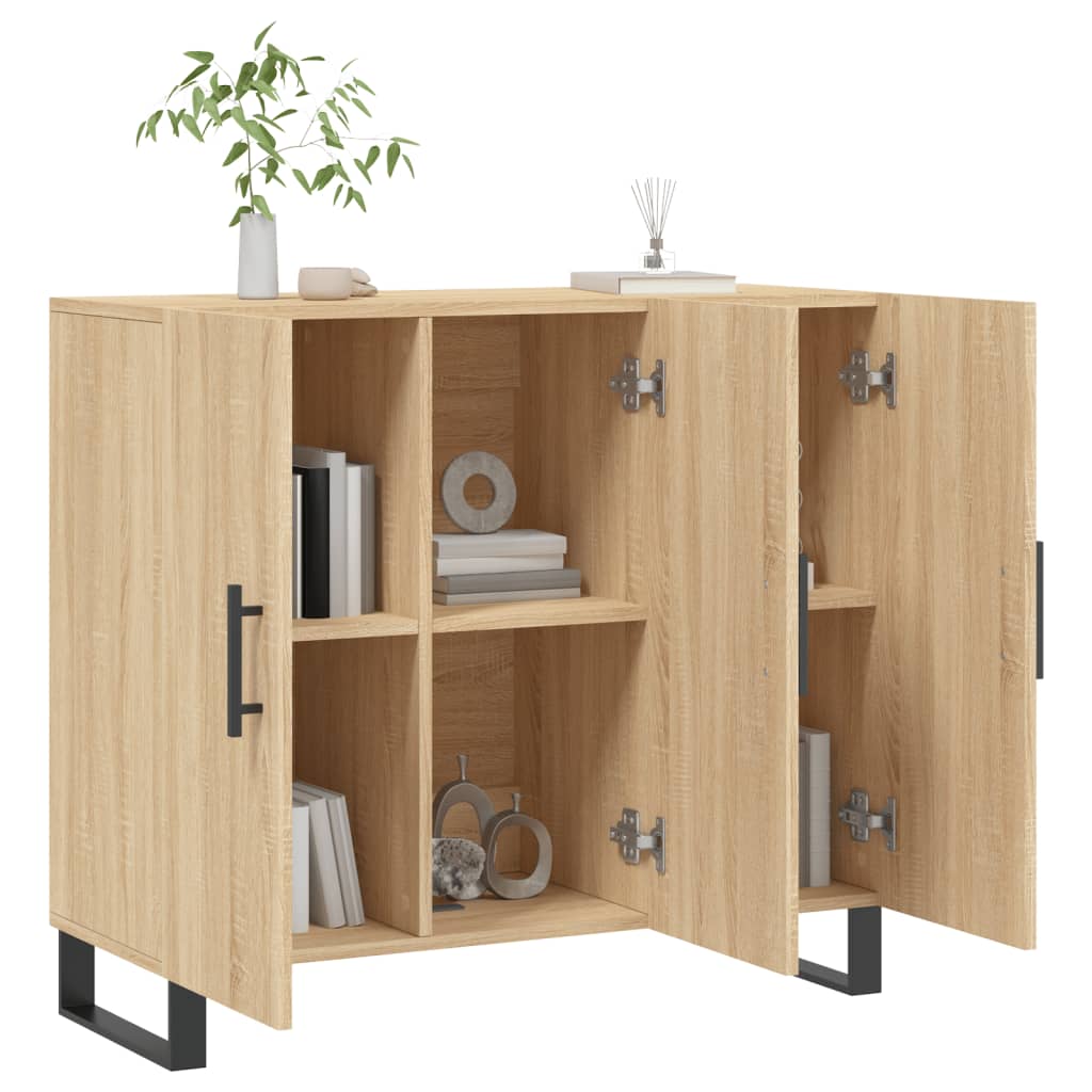 Skjenk sonoma eik 90x34x80 cm konstruert tre