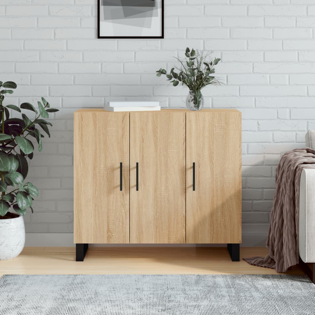 Skjenk sonoma eik 90x34x80 cm konstruert tre