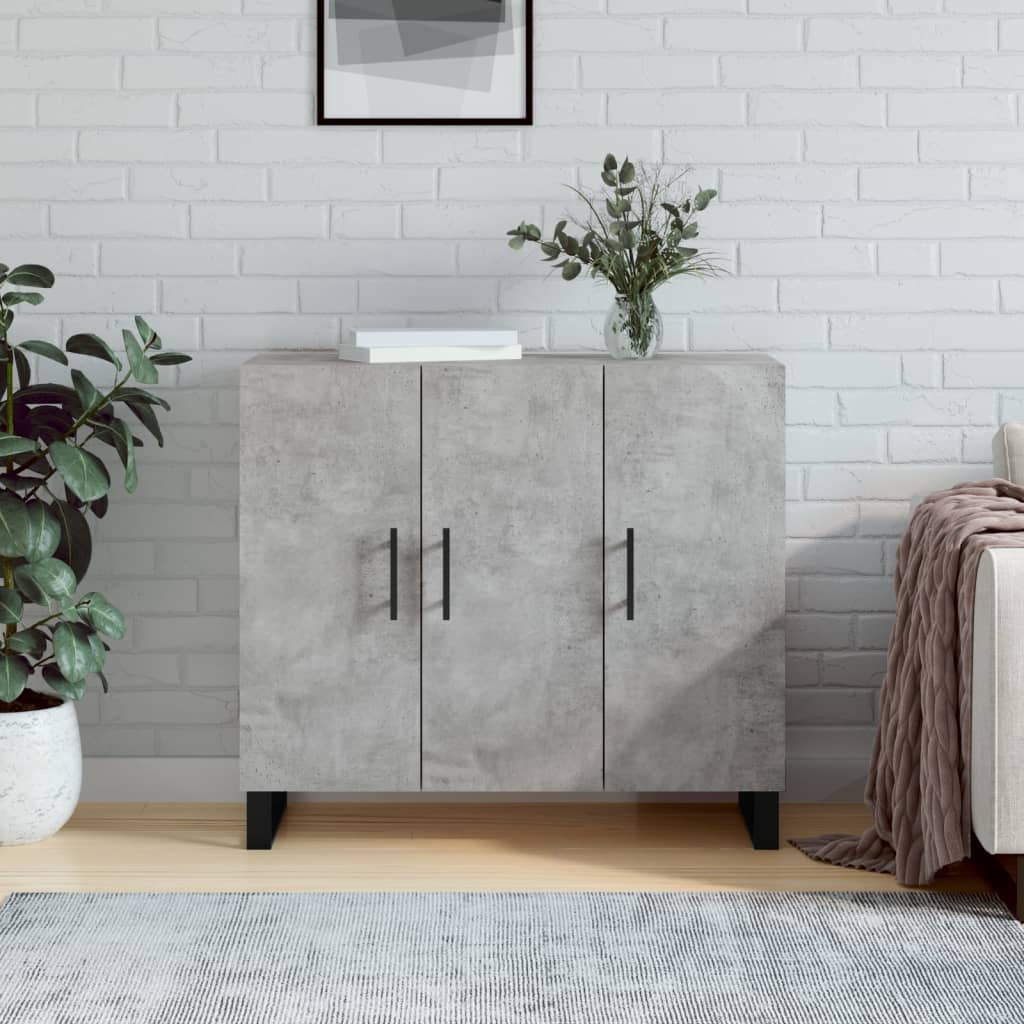 Skjenk betonggrå 90x34x80 cm konstruert tre