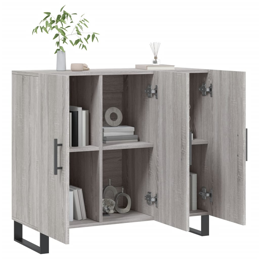 Skjenk grå sonoma 90x34x80 cm konstruert tre