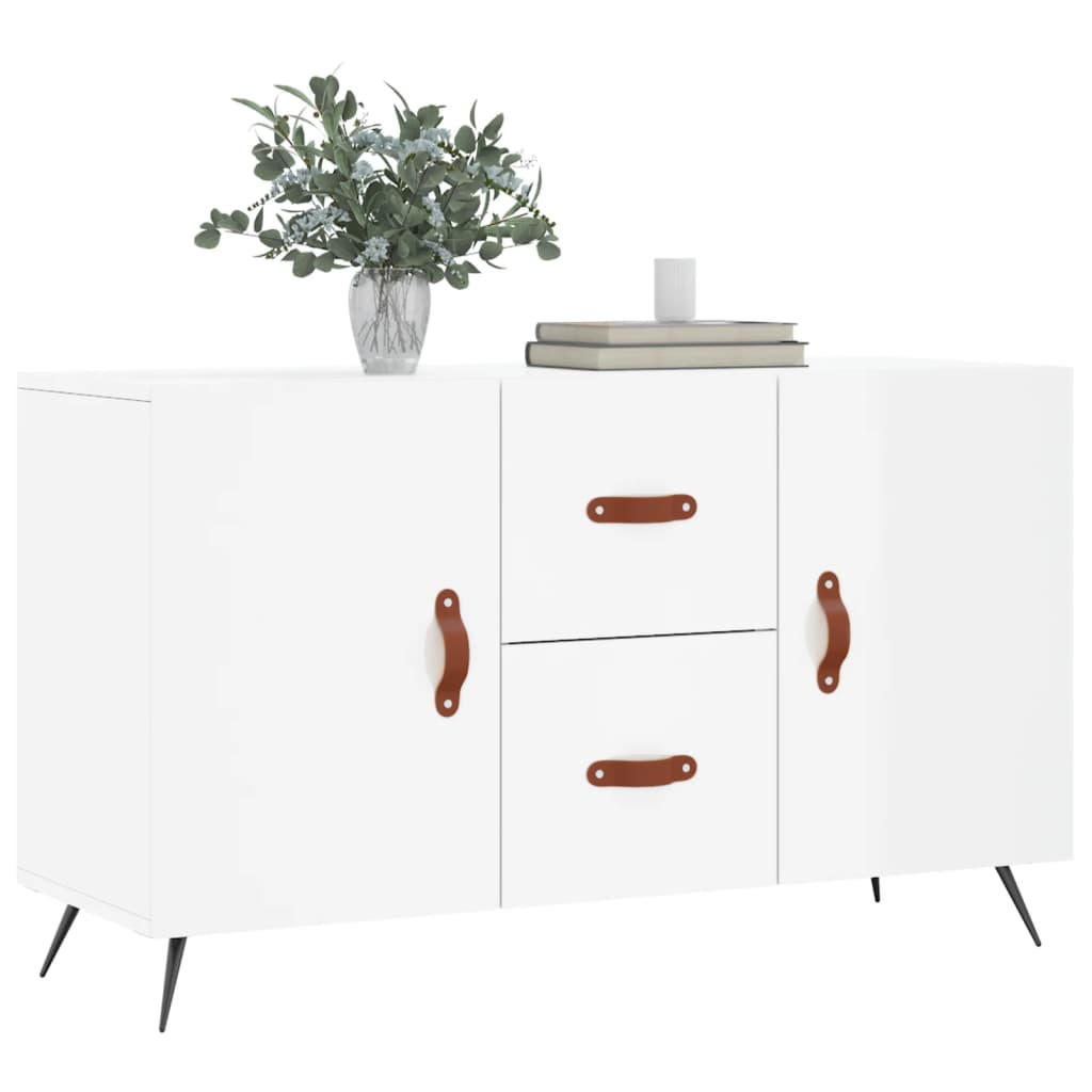 Skjenk høyglans hvit 100x36x60 cm konstruert tre