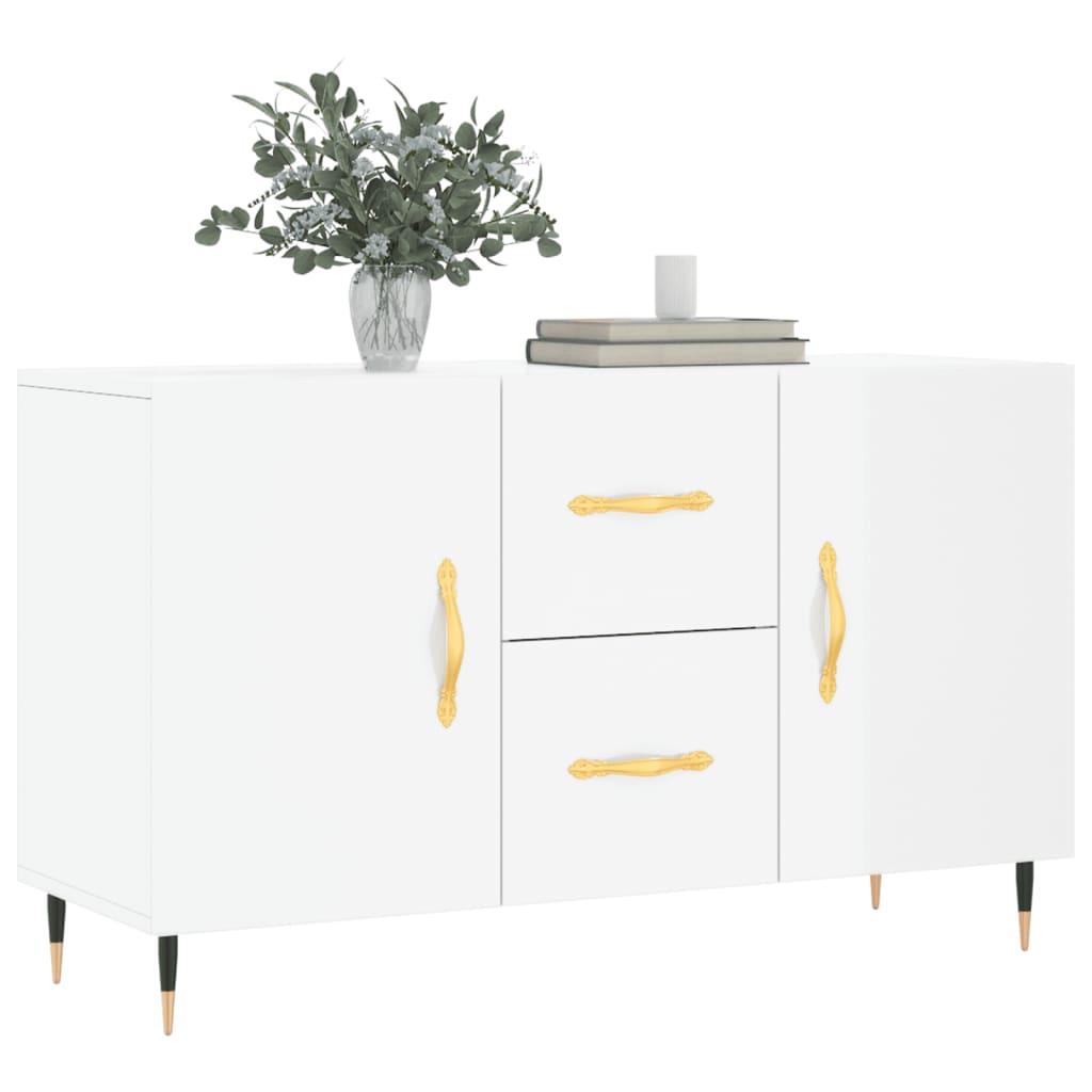 Skjenk høyglans hvit 100x36x60 cm konstruert tre