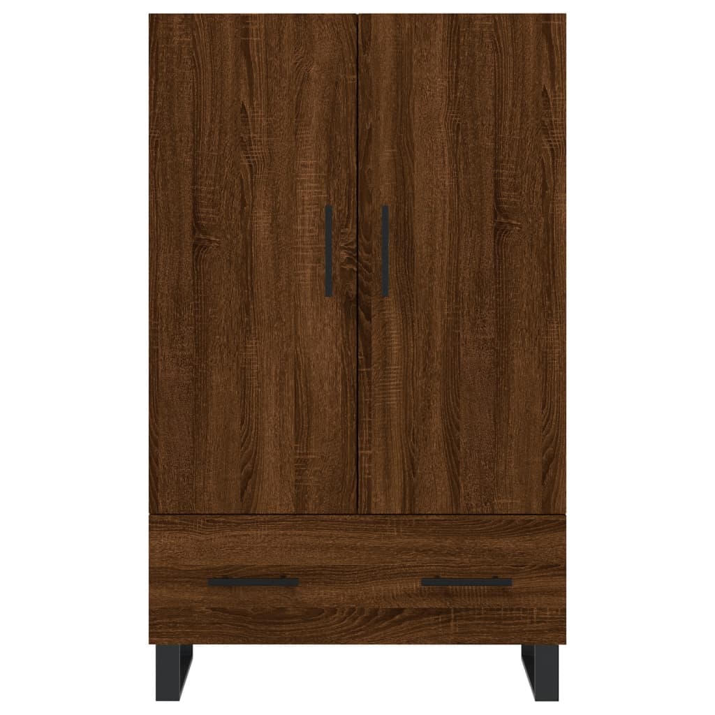 Highboard brun eik 69,5x31x115 cm konstruert tre