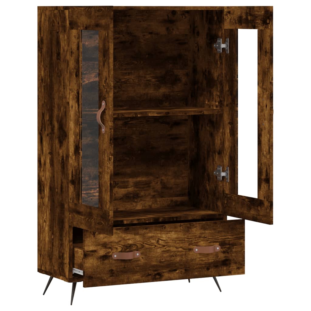 Highboard røkt eik 69,5x31x115 cm konstruert tre