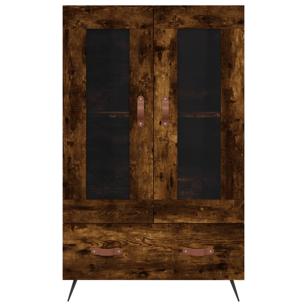 Highboard røkt eik 69,5x31x115 cm konstruert tre