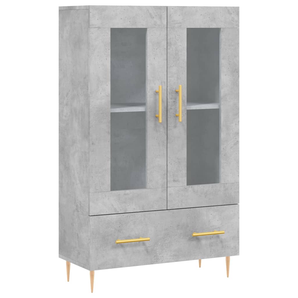 Highboard betonggrå 69,5x31x115 cm konstruert tre