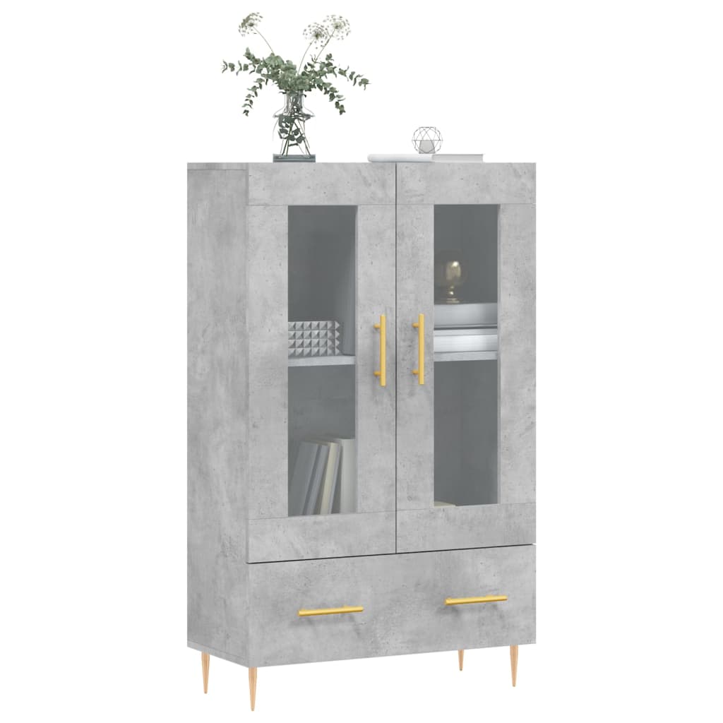 Highboard betonggrå 69,5x31x115 cm konstruert tre