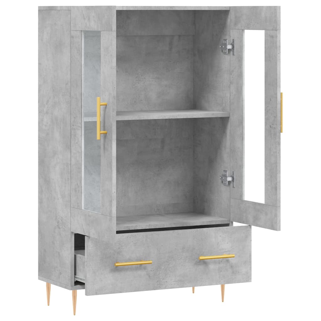 Highboard betonggrå 69,5x31x115 cm konstruert tre