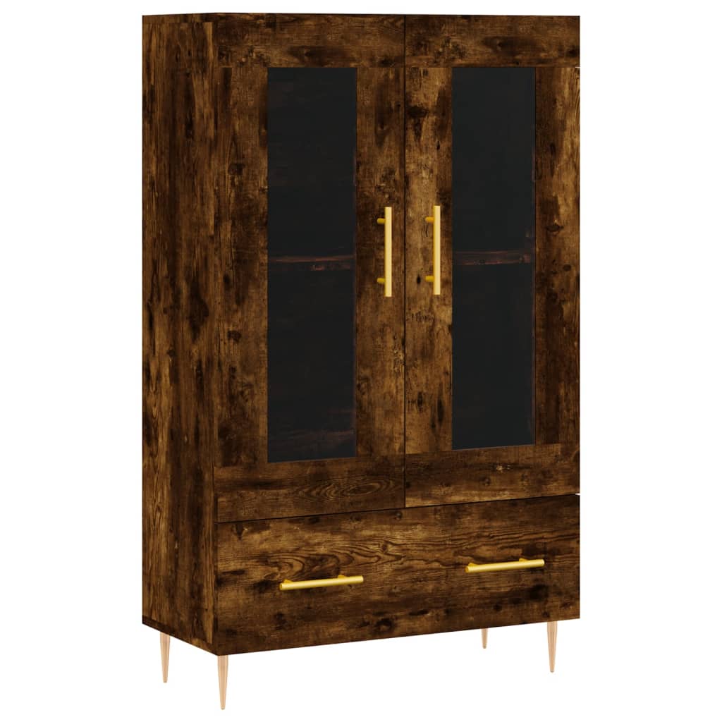 Highboard røkt eik 69,5x31x115 cm konstruert tre vidaXL