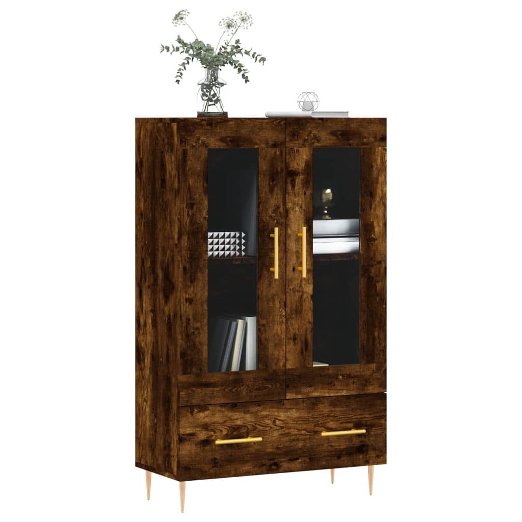 Highboard røkt eik 69,5x31x115 cm konstruert tre vidaXL