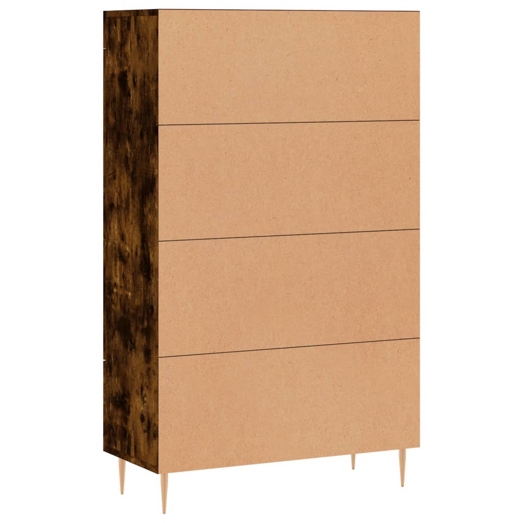 Highboard røkt eik 69,5x31x115 cm konstruert tre vidaXL