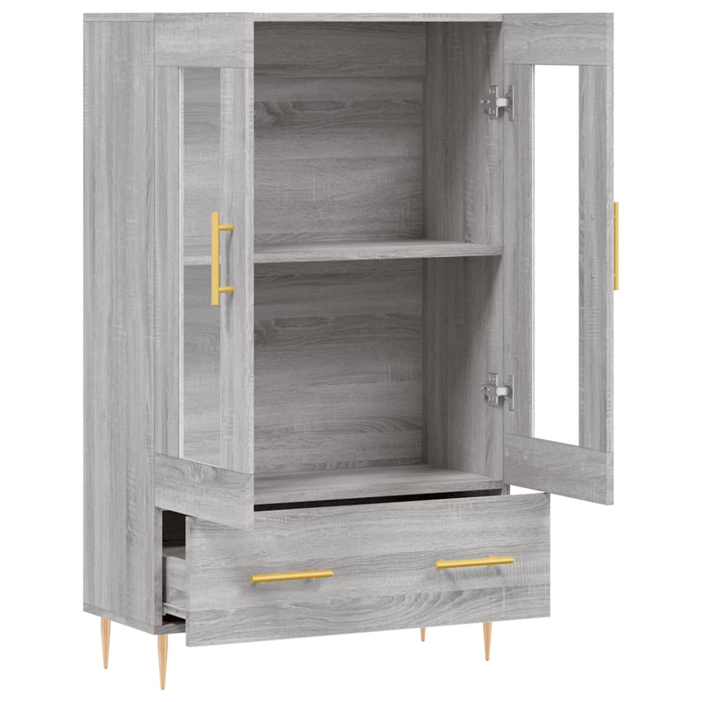 Highboard grå sonoma 69,5x31x115 cm konstruert tre