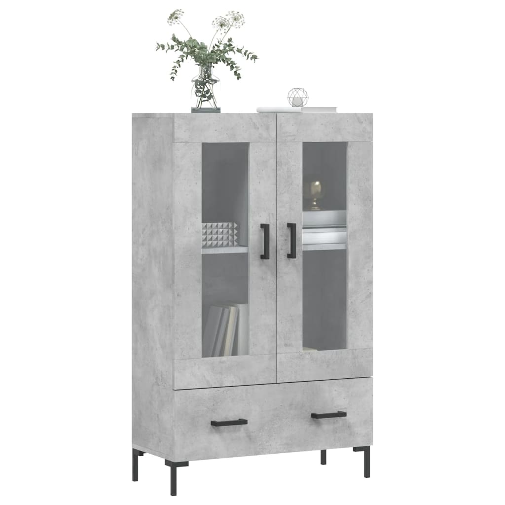 Highboard betonggrå 69,5x31x115 cm konstruert tre