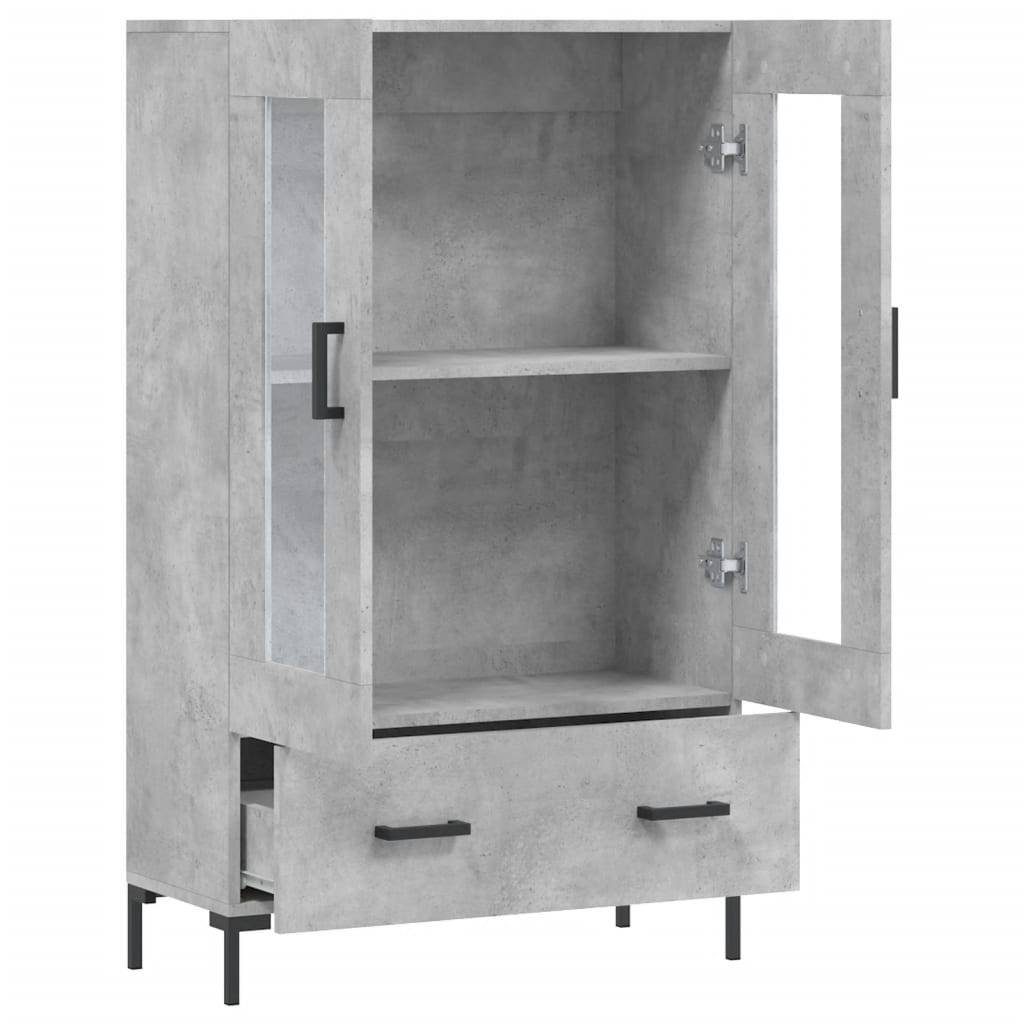 Highboard betonggrå 69,5x31x115 cm konstruert tre