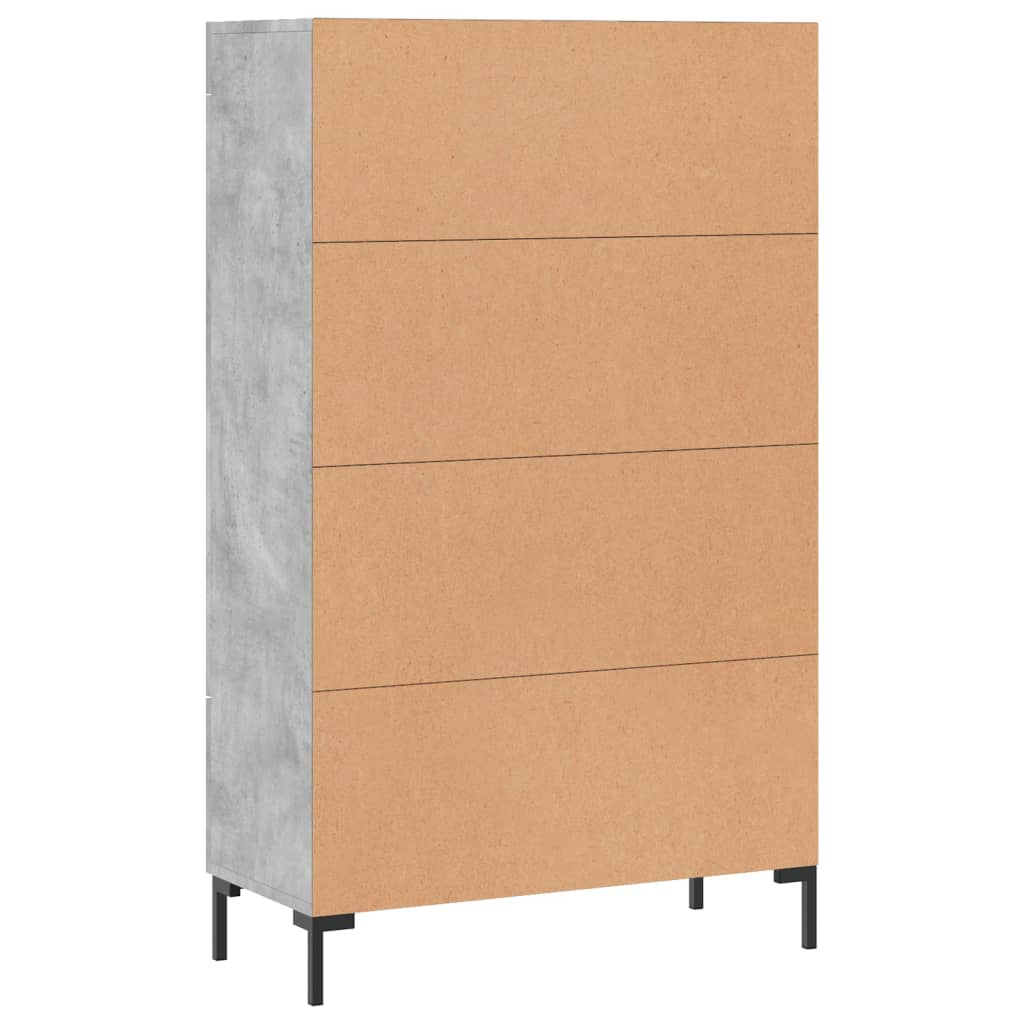 Highboard betonggrå 69,5x31x115 cm konstruert tre