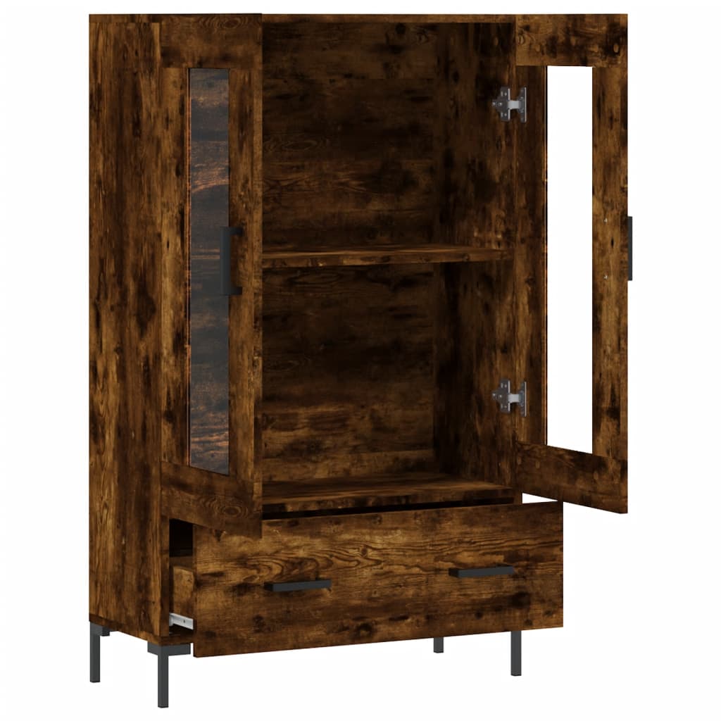 Highboard røkt eik 69,5x31x115 cm konstruert tre vidaXL