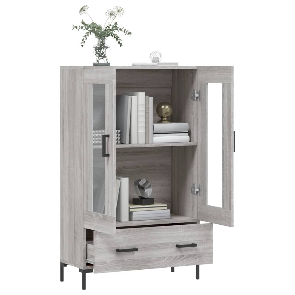 Highboard grå sonoma 69,5x31x115 cm konstruert tre
