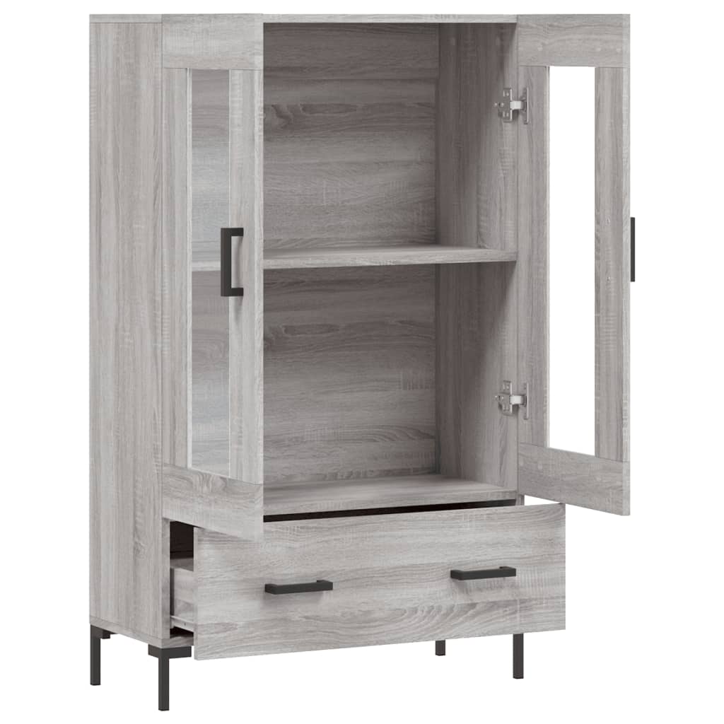 Highboard grå sonoma 69,5x31x115 cm konstruert tre