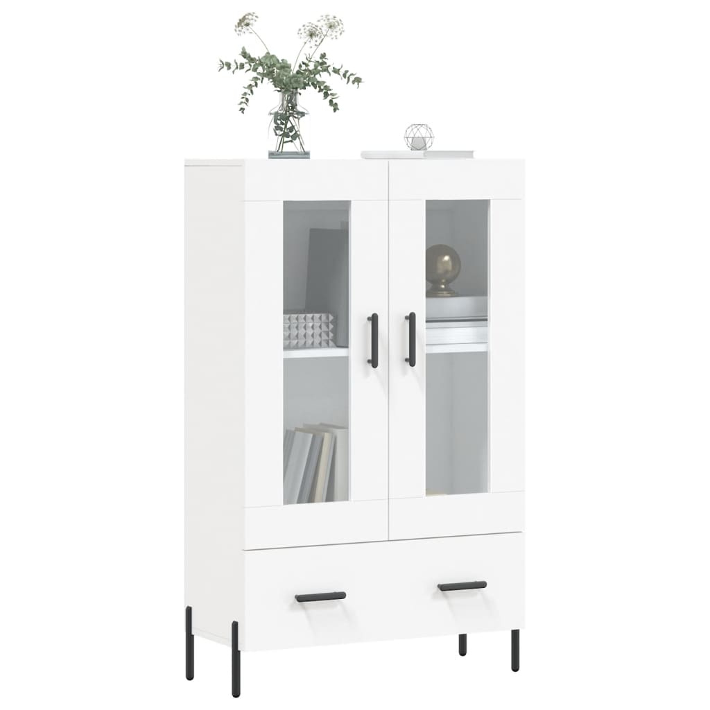 Highboard hvit 69,5x31x115 cm konstruert tre