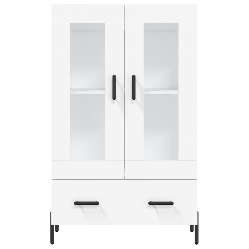Highboard hvit 69,5x31x115 cm konstruert tre