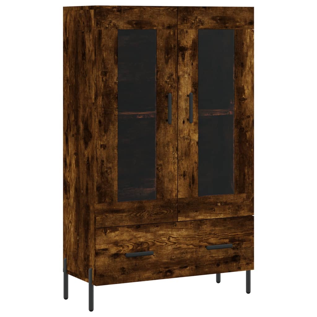 Highboard røkt eik 69,5x31x115 cm konstruert tre