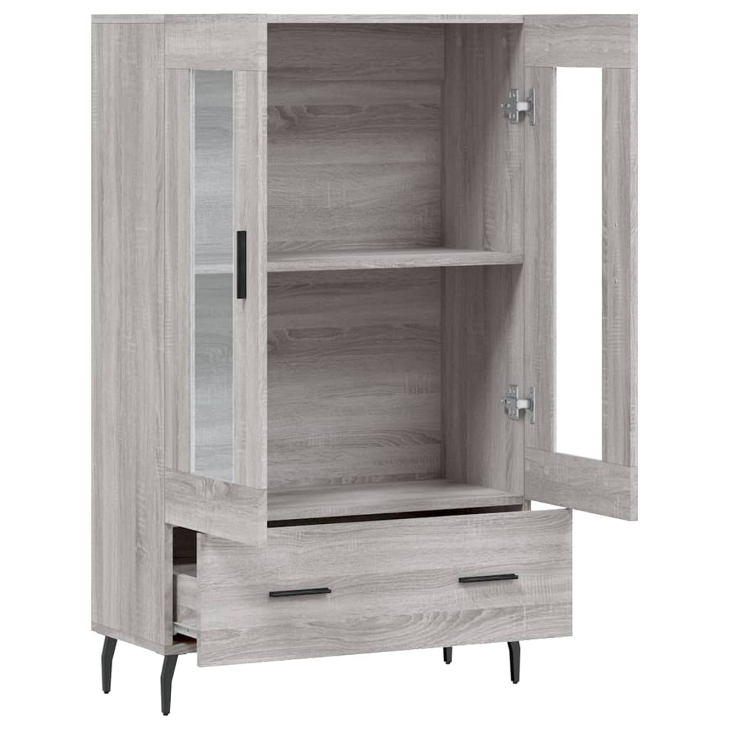 Highboard grå sonoma 69,5x31x115 cm konstruert tre
