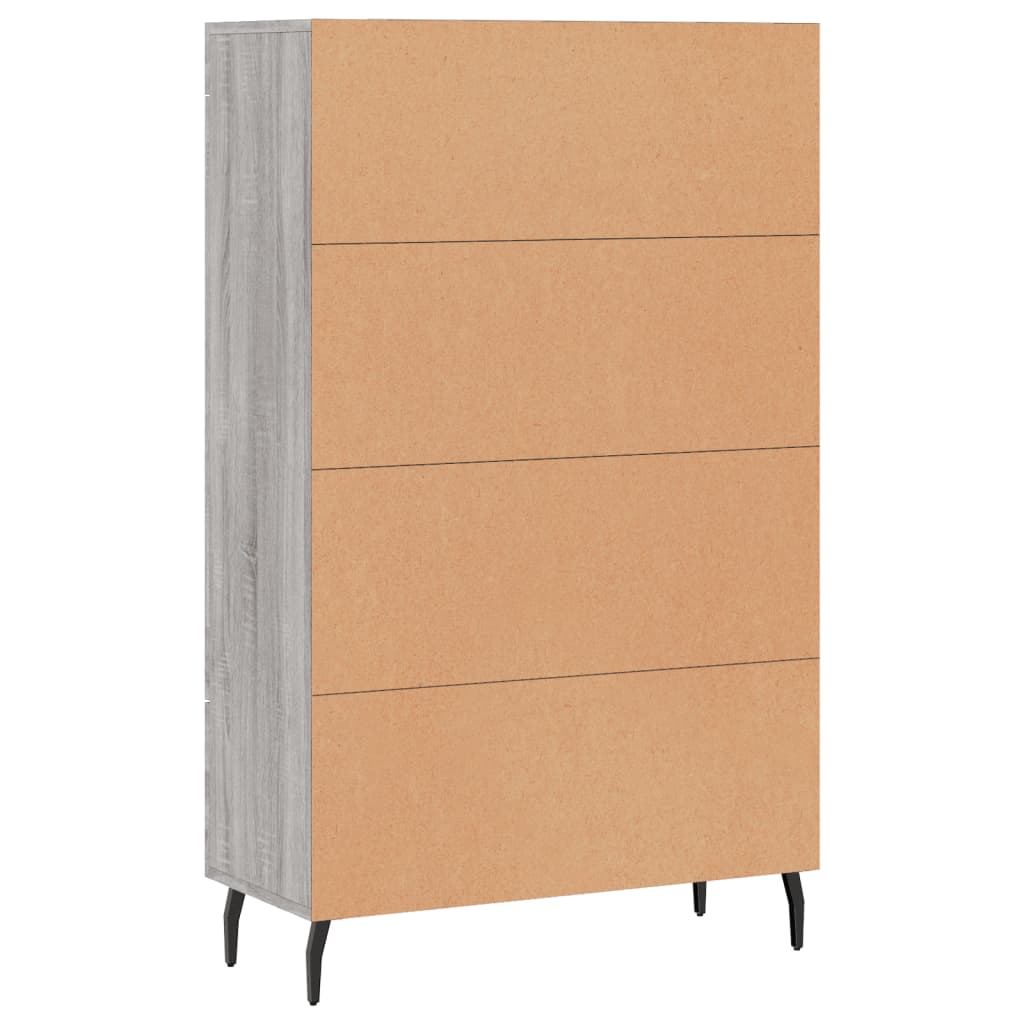 Highboard grå sonoma 69,5x31x115 cm konstruert tre