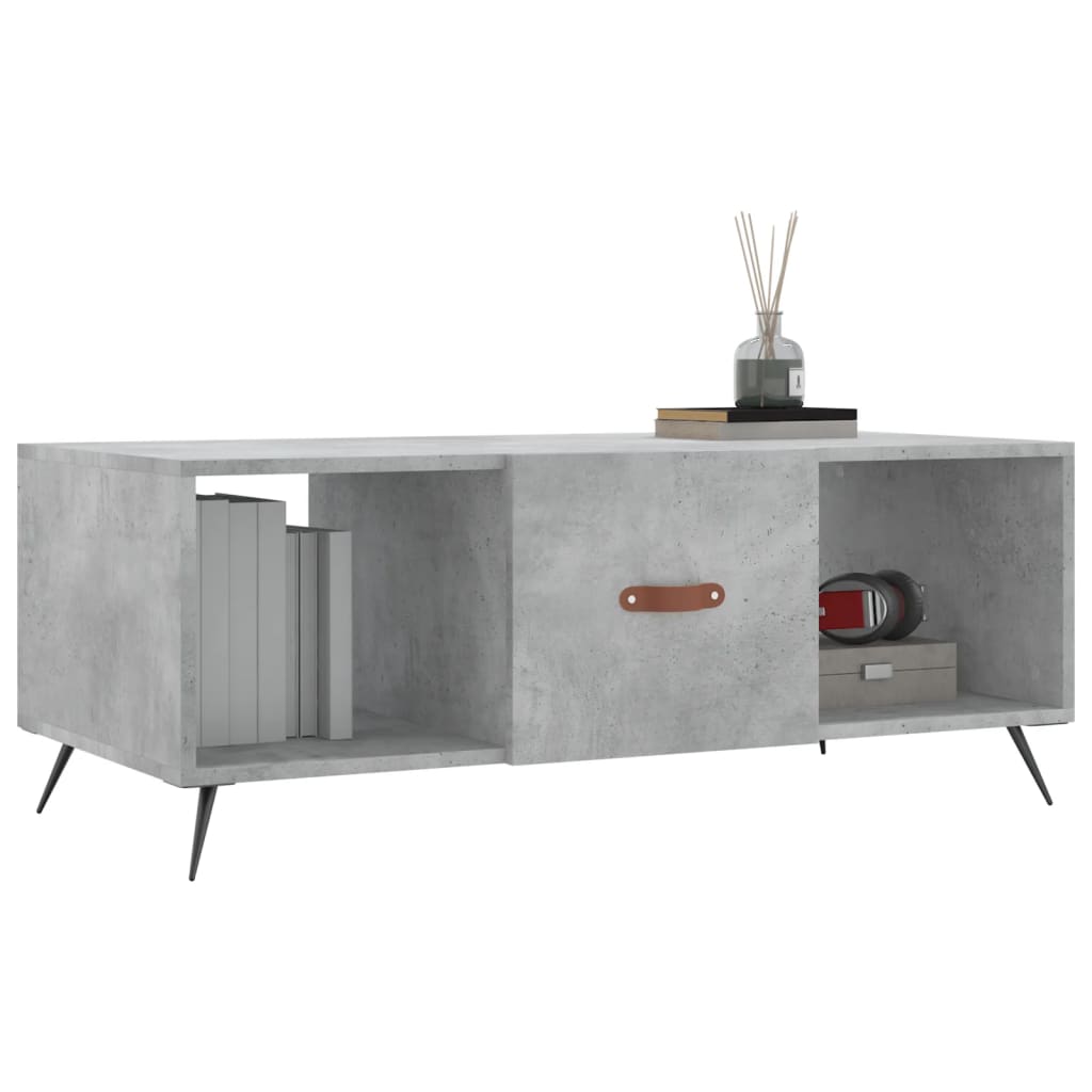 Salongbord betonggrå 102x50x40 cm konstruert tre