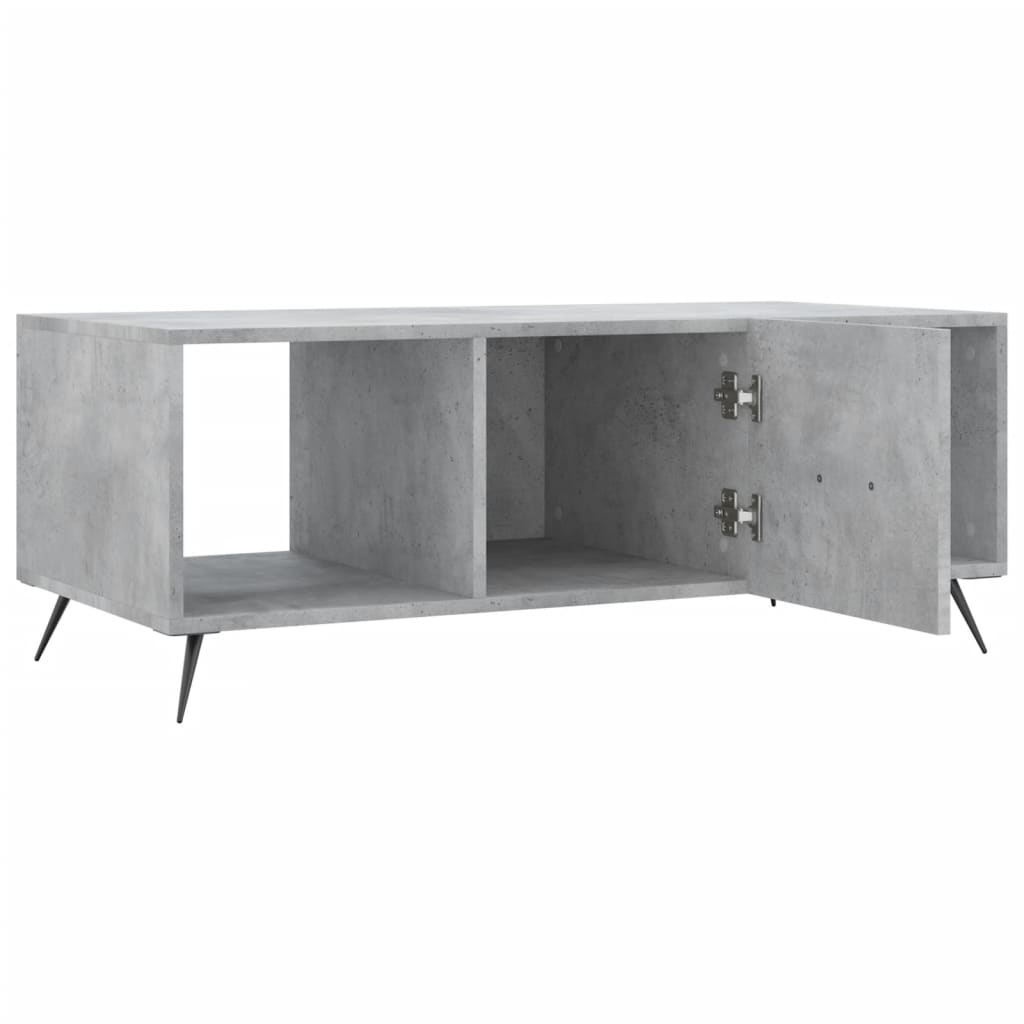 Salongbord betonggrå 102x50x40 cm konstruert tre