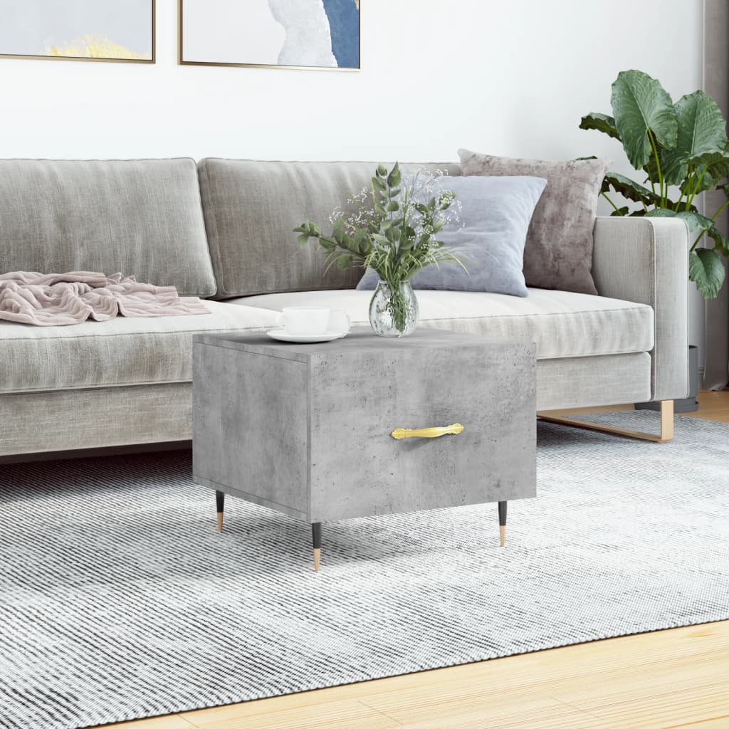 Salongbord betonggrå 50x50x40 cm konstruert tre