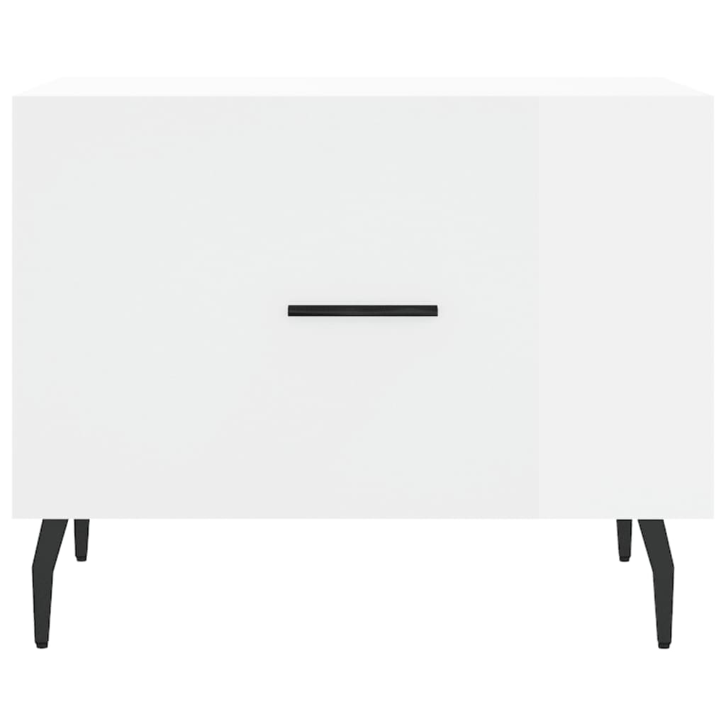 Salongbord høyglans hvit 50x50x40 cm konstruert tre