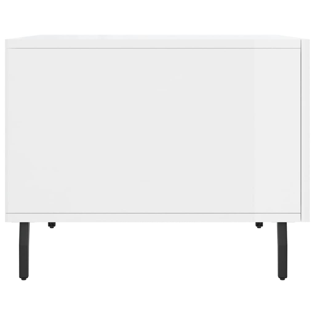 Salongbord høyglans hvit 50x50x40 cm konstruert tre