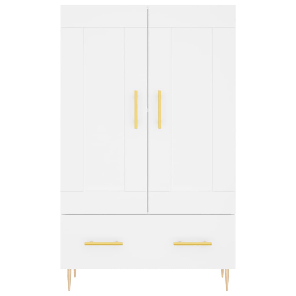 Highboard hvit 69,5x31x115 cm konstruert tre