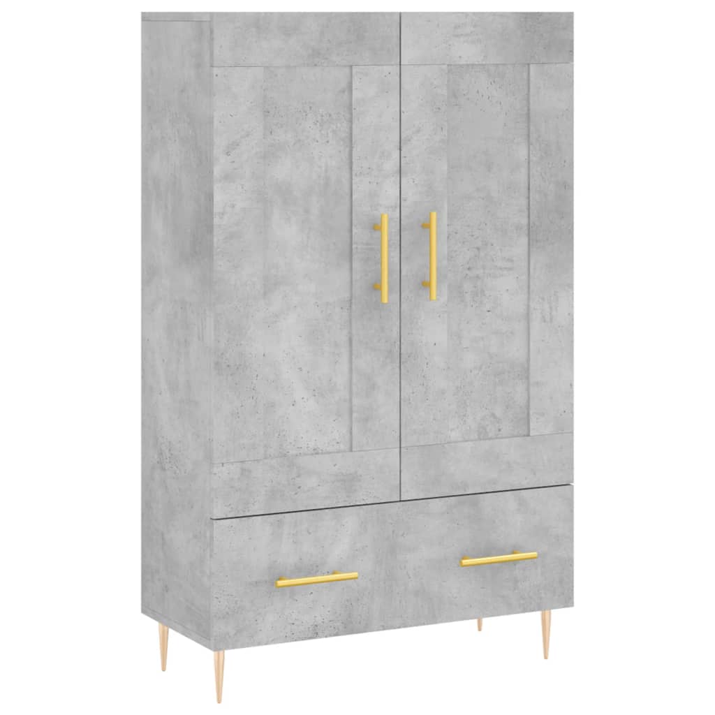 Highboard betonggrå 69,5x31x115 cm konstruert tre