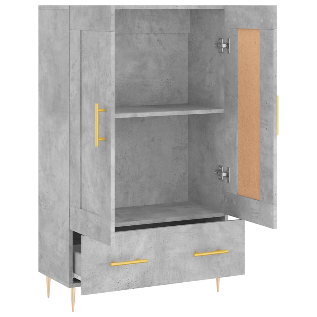 Highboard betonggrå 69,5x31x115 cm konstruert tre
