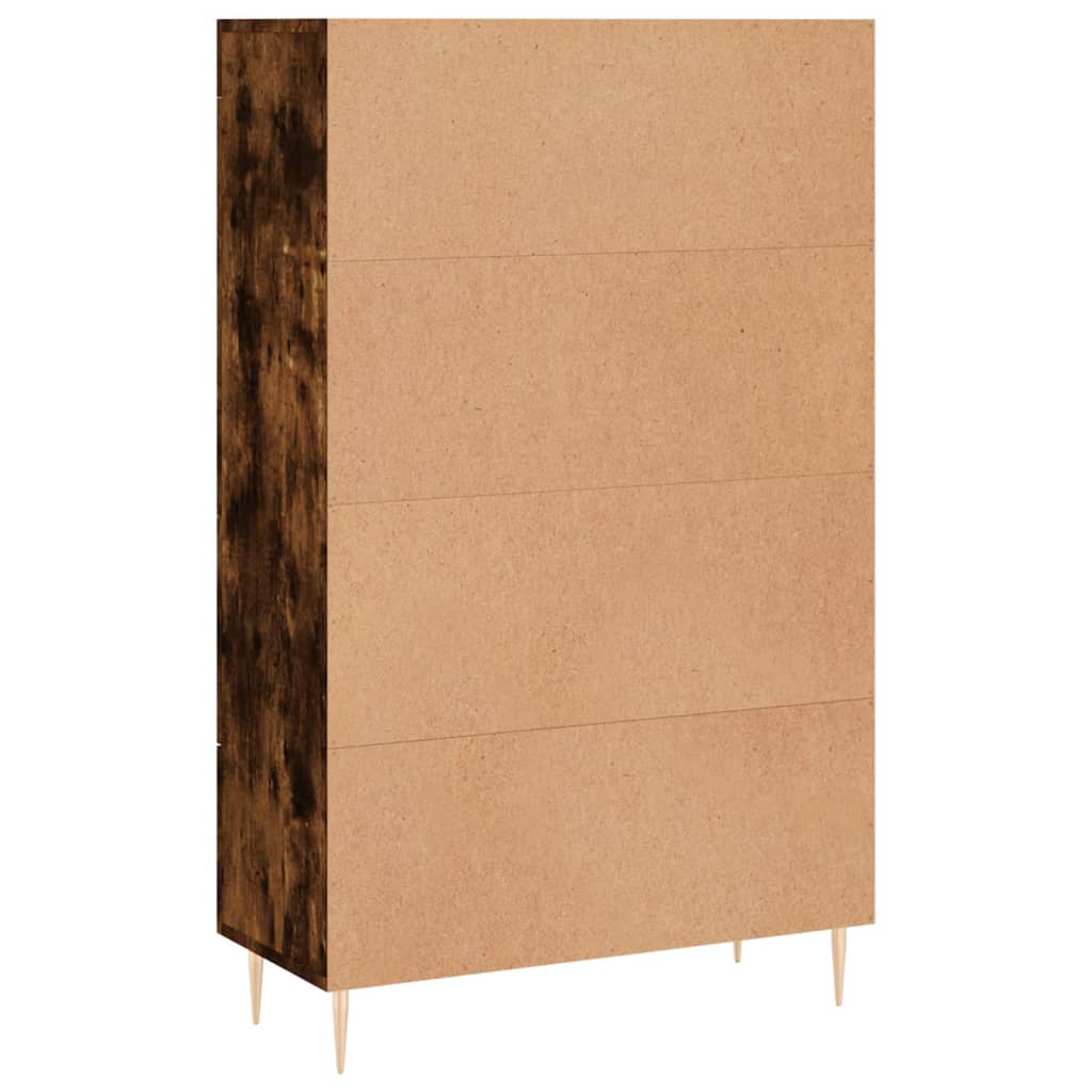 Highboard røkt eik 69,5x31x115 cm konstruert tre