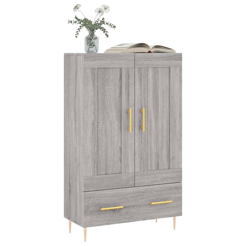 Highboard grå sonoma 69,5x31x115 cm konstruert tre