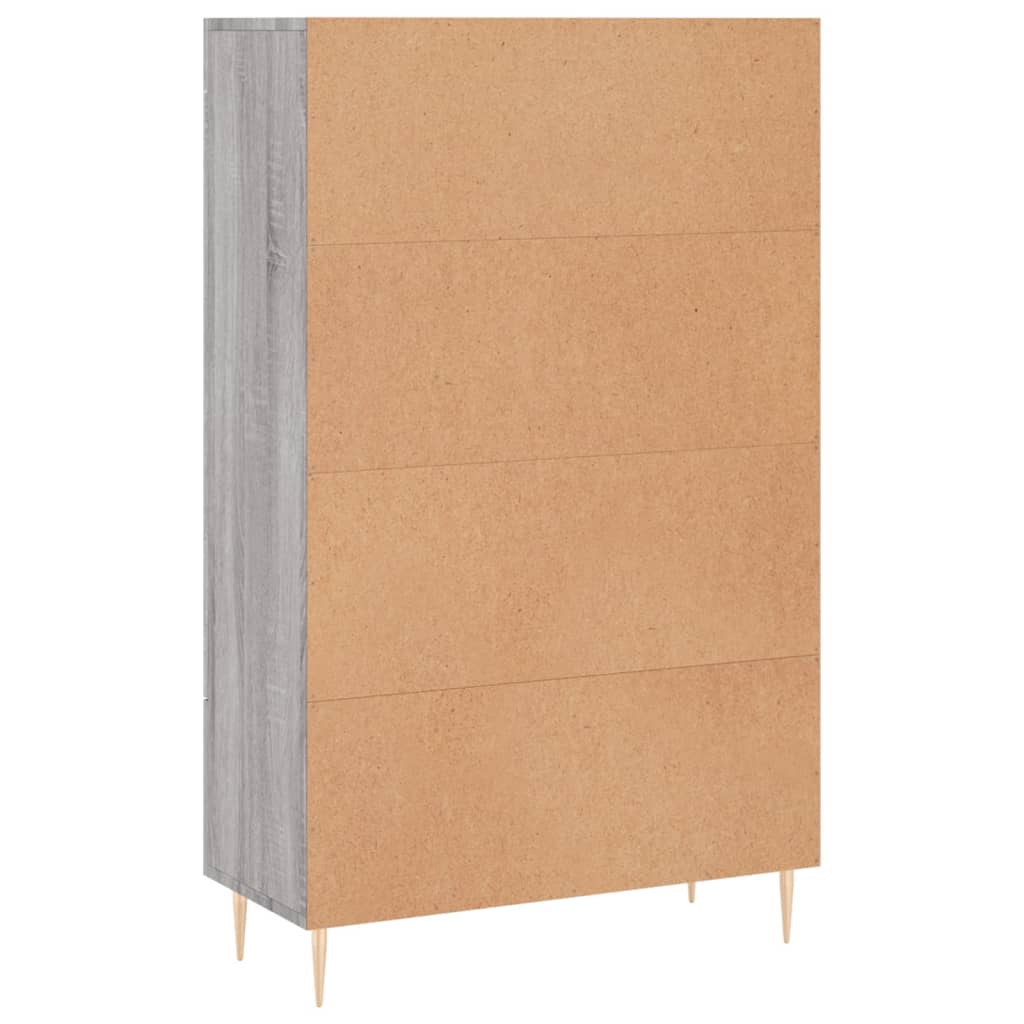 Highboard grå sonoma 69,5x31x115 cm konstruert tre