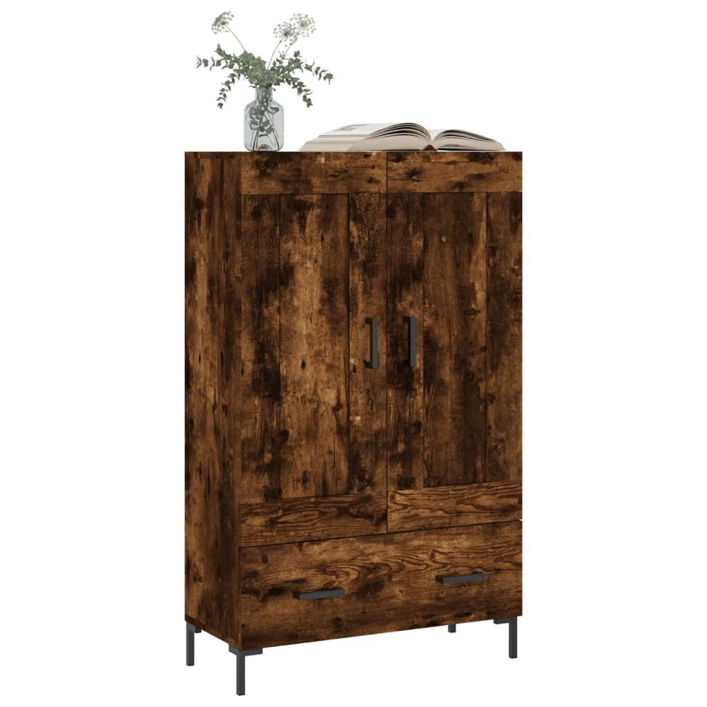Highboard røkt eik 69,5x31x115 cm konstruert tre vidaXL